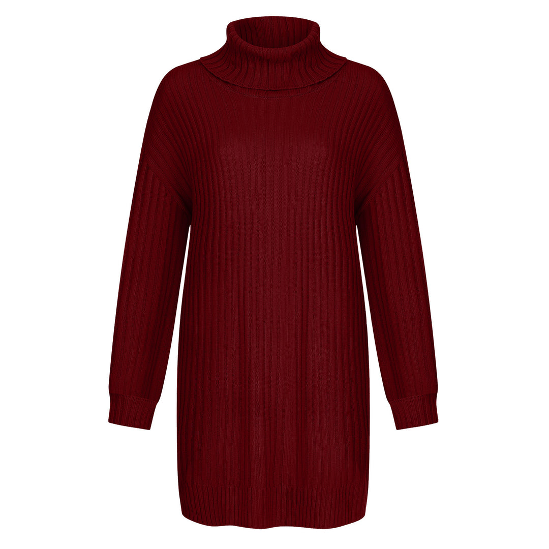 Women's Ribbed Turtleneck Tunic with Boxy Oversized Fit Mune Fashion