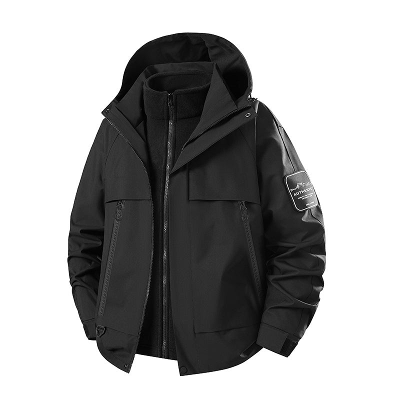 Men's multifunctional waterproof softshell rain jacket with removable fleece inner jacket Mune Fashion