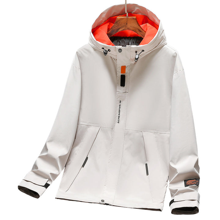 Men's Lightweight Utility Rain Jacket with Hood, Windproof Softshell and Reflective Inserts Mune Fashion