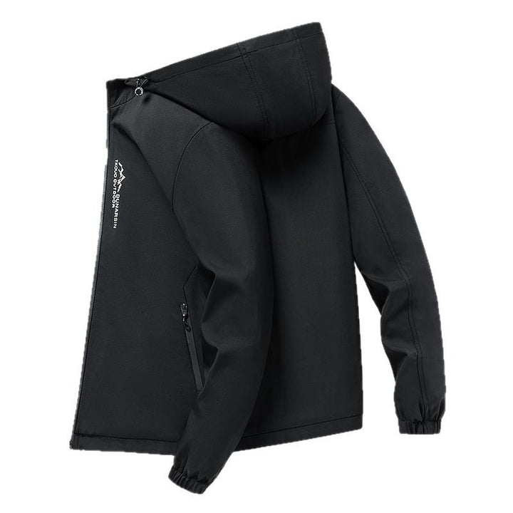Men's windproof softshell jacket with adjustable hood, water-repellent membrane, and secure zip pockets Mune Fashion