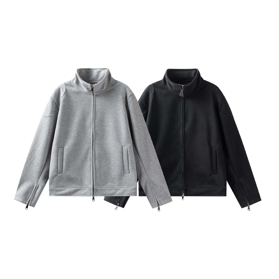 Unisex High Collar Zip Jacket made of French Terry with sleeve slits and side pockets Mune Fashion