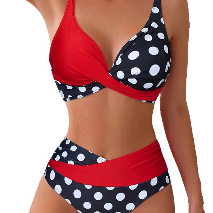 Women's High-Waisted Bikini Set with Emphasized Wrap Design Mune Fashion