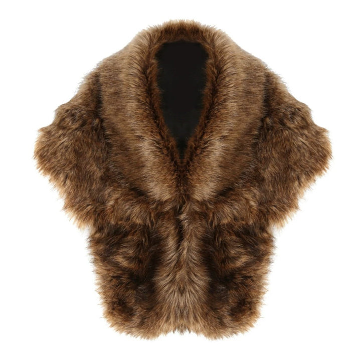 Women's elegant faux fur shoulder stole in capelet cut Mune Fashion