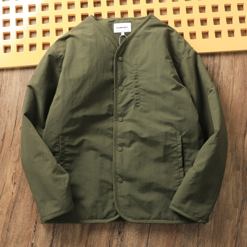 Men's lightly padded thermo liner jacket with snap button closure and rounded hem Mune Fashion