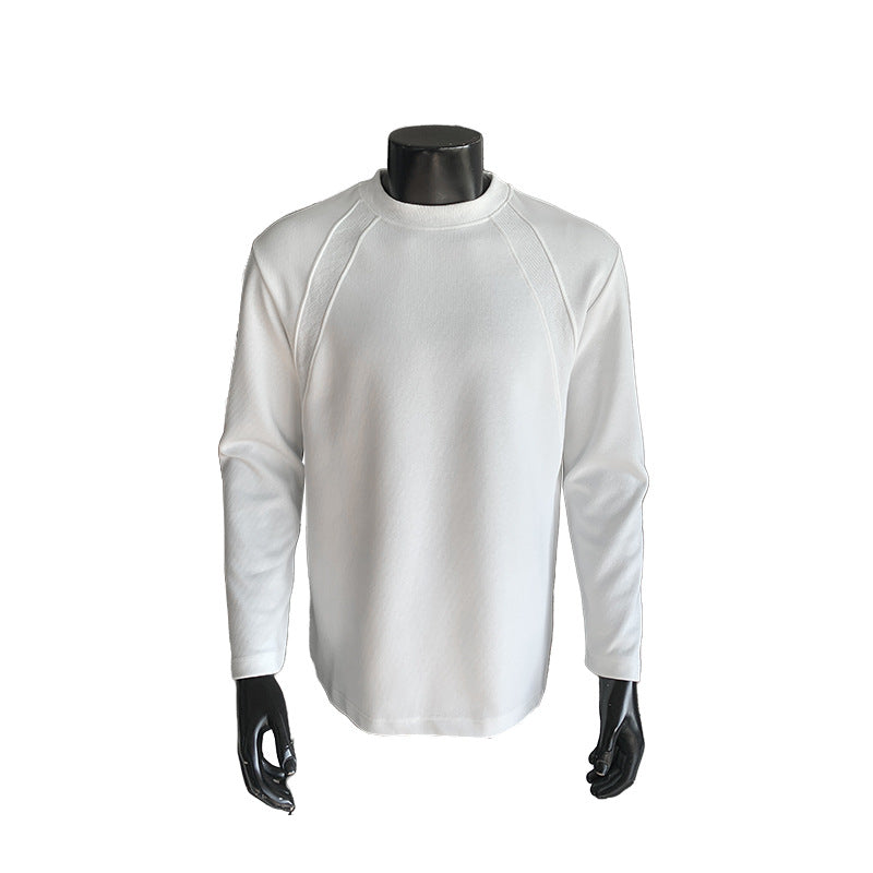 Men's Fine Long Sleeve Sweatshirt with Light Stand-up Collar and Raglan Seams Mune Fashion
