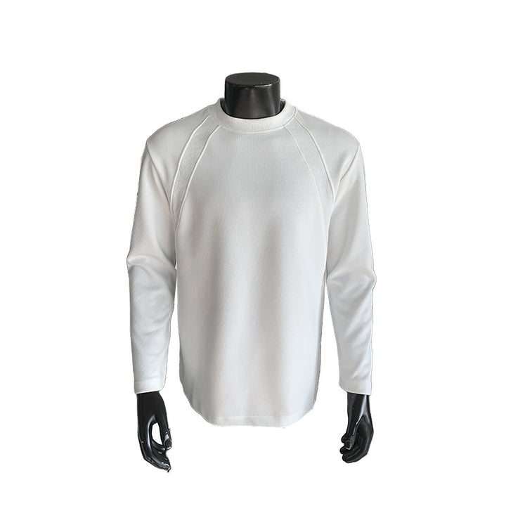 Men's Fine Long Sleeve Sweatshirt with Light Stand-up Collar and Raglan Seams Mune Fashion