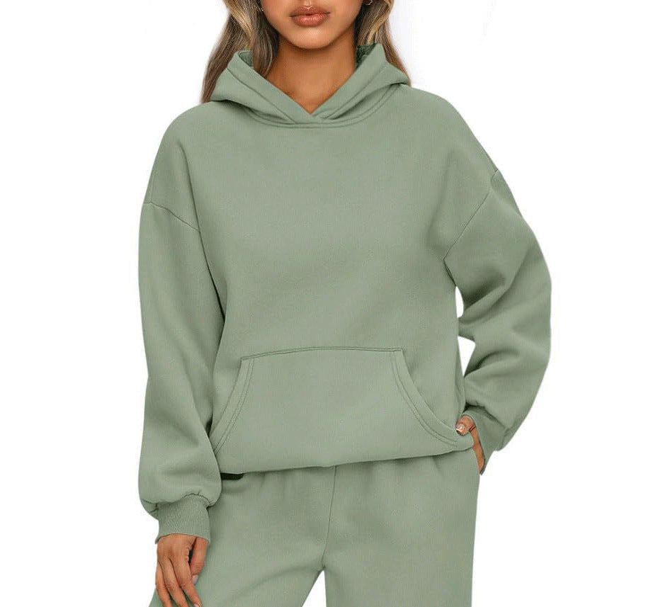 Ladies' extra wide boxy hooded sweatshirt with deep shoulder fit, kangaroo pocket, and brushed interior Mune Fashion