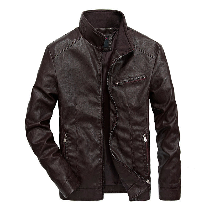 Men's Casual Leather Jacket Mune Fashion