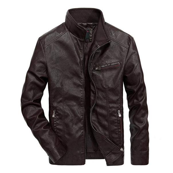 Men's Casual Leather Jacket Mune Fashion