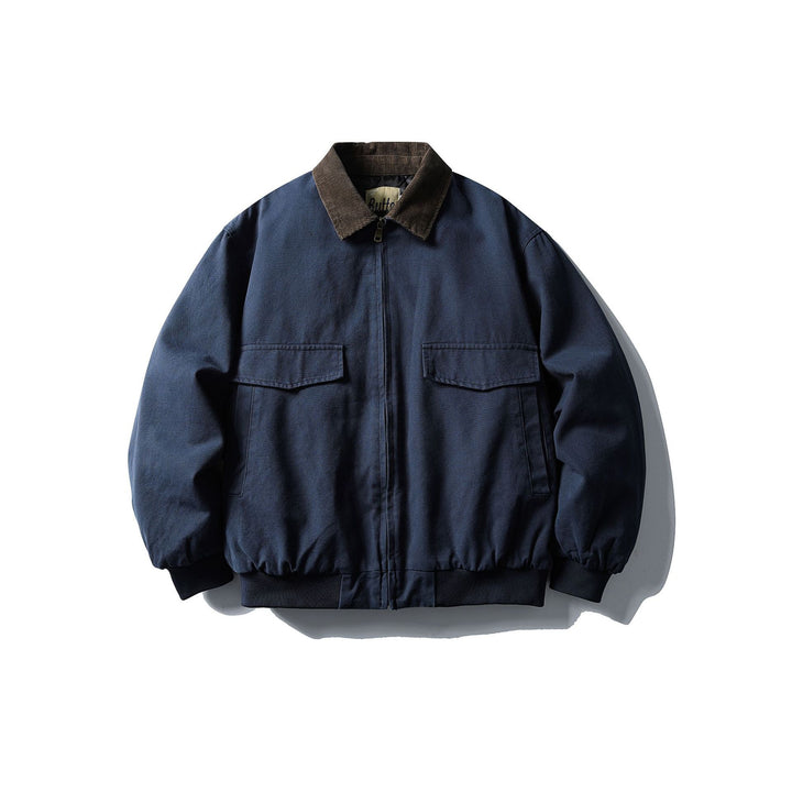 Men's Robust Canvas Jacket with Cord Collar and Utility Pockets Mune Fashion
