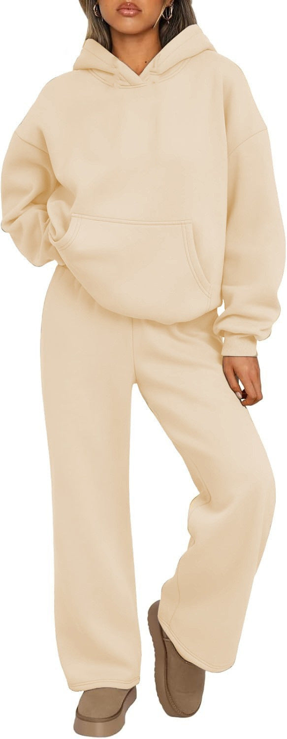 Women's Cozy Loungewear Set with oversized hoodie, kangaroo pocket and wide palazzo jogging pants Mune Fashion