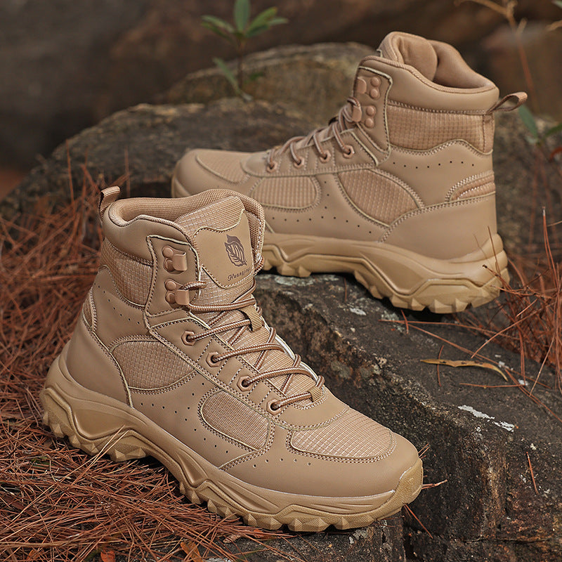 Men's Robust Trekking and Duty Boots with Ankle Support and Treaded Rubber Sole Mune Fashion