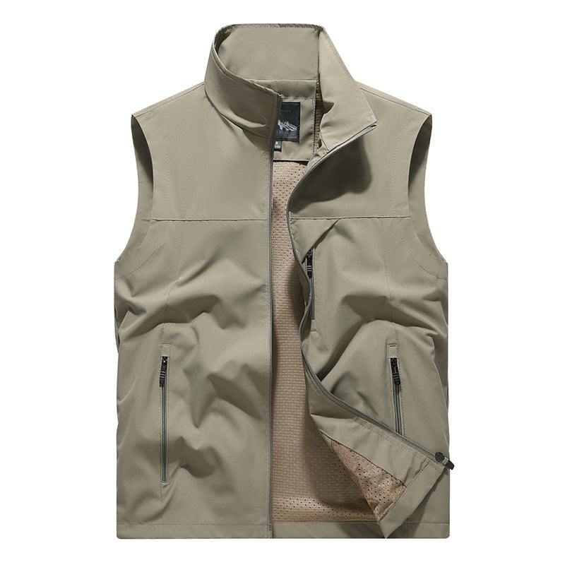 Men's Windproof Softshell Outdoor Vest with Ventilated Mesh Lining and Concealed Zipper Pockets Mune Fashion
