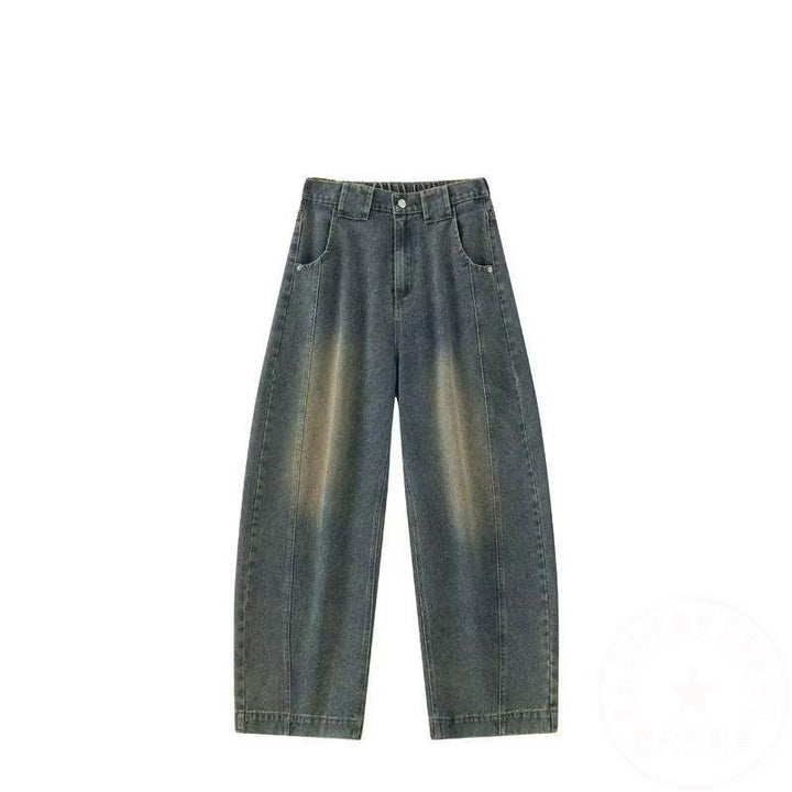 Women Wide-Cut Jeans with Unusual Used-Look Mune Fashion