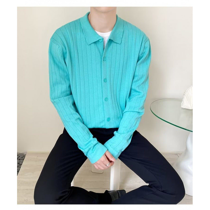 Men's Elegant Long Sleeve Polo Shirt with Structure Mune Fashion