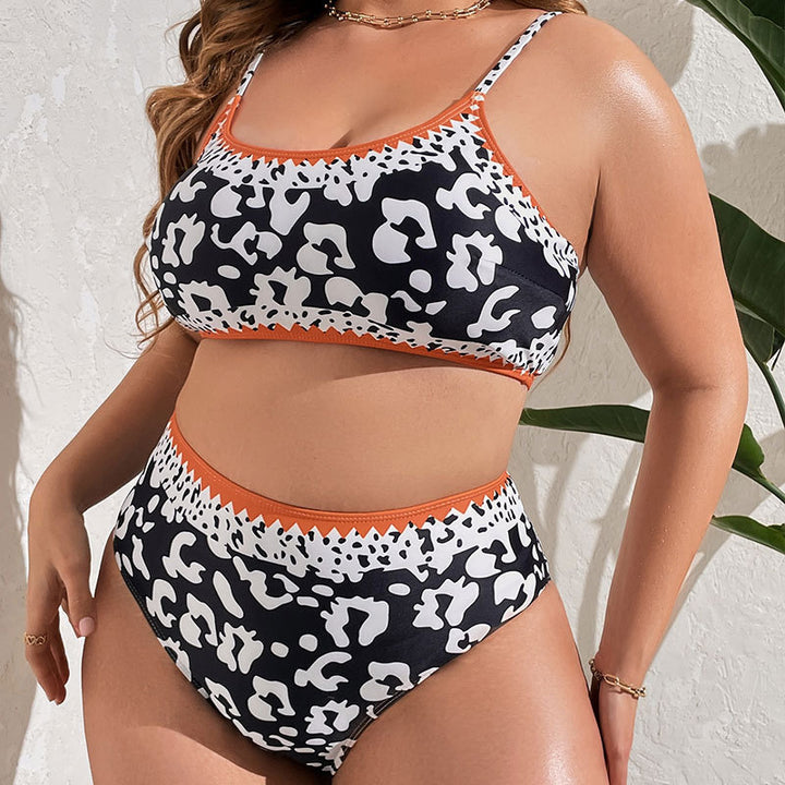 Women's High-Waisted Bikini with Animal Print and Sporty Design Mune Fashion