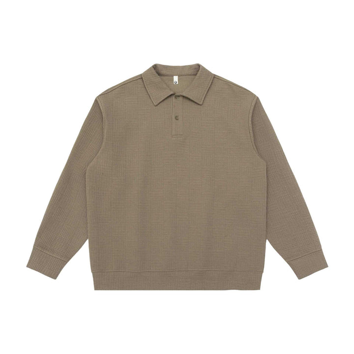 Unisex Waffle Knit Polo Shirt with Polo Collar and Half Button Placket Mune Fashion