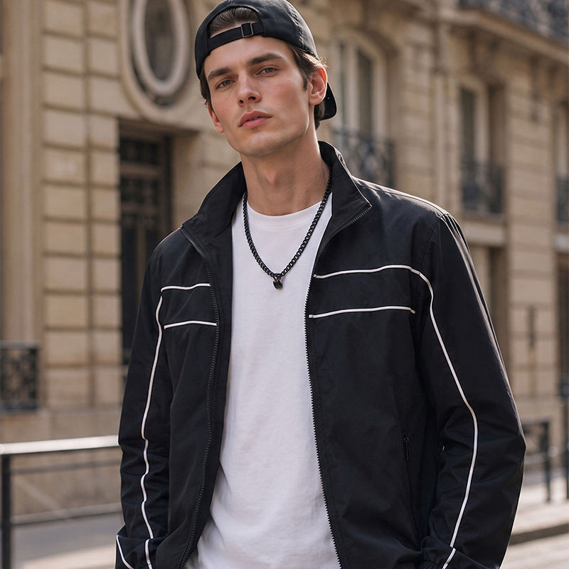 Men's sporty transitional jacket with reflective inserts Mune Fashion