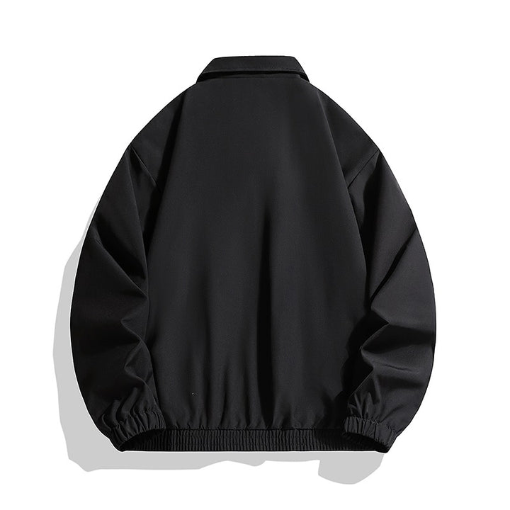 Men's sporty-urban oversize bomber jacket with ribbed hem, snap button placket & shoulder stripes Mune Fashion
