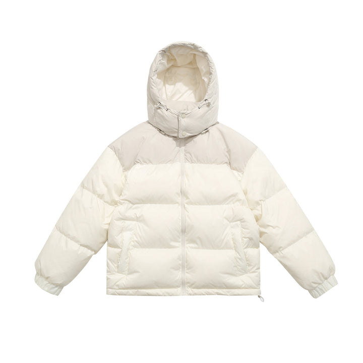 Men's Short Boxy Padded Jacket with High Hood, Drawstring and Elastic Sleeve Cuffs Mune Fashion