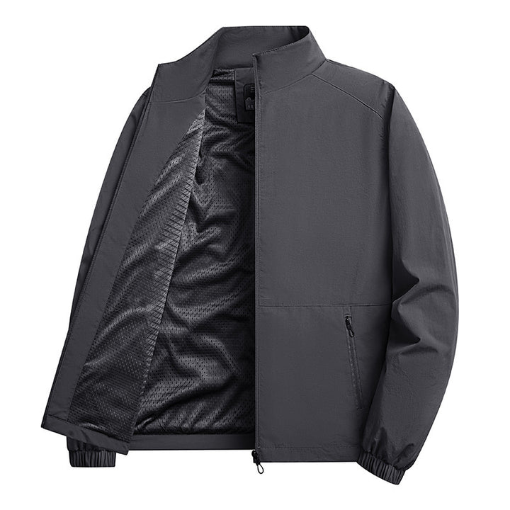 Men's lightweight windproof fleece jacket with stand-up collar and zip pockets Mune Fashion