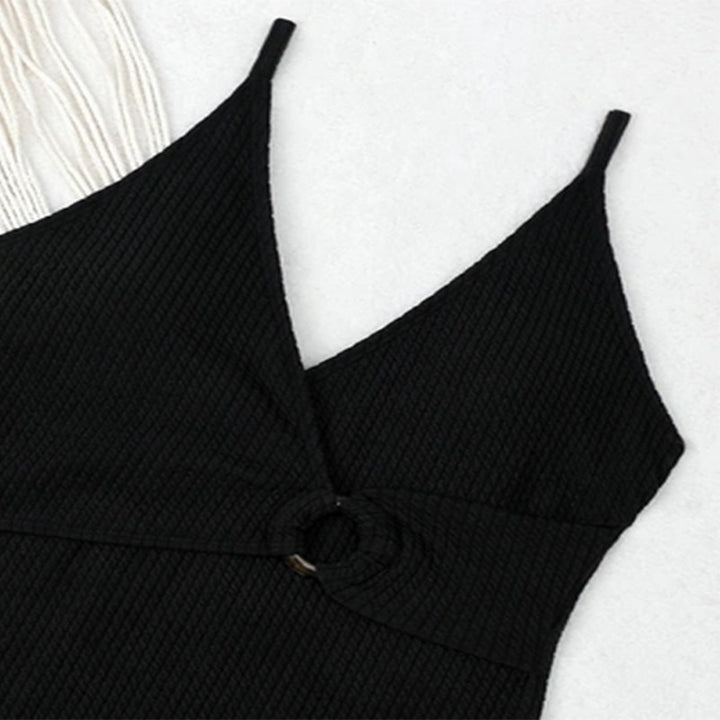 Women’s one-piece swimsuit with elegant wrap design and stylish ring detail Mune Fashion