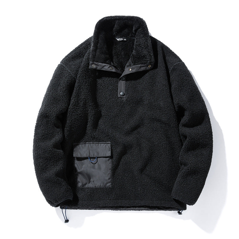 Men Durable Fleece Jacket with Functional Collar Mune Fashion