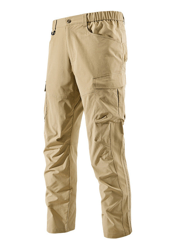 Men's Robust-Constructive Cargo Trekking Pants with Elastic Waistband and Multiple Pockets Mune Fashion