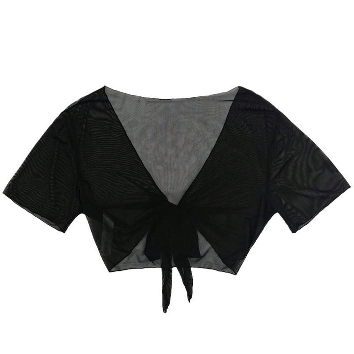 Women Transparent Blouse with Tied Detail Mune Fashion