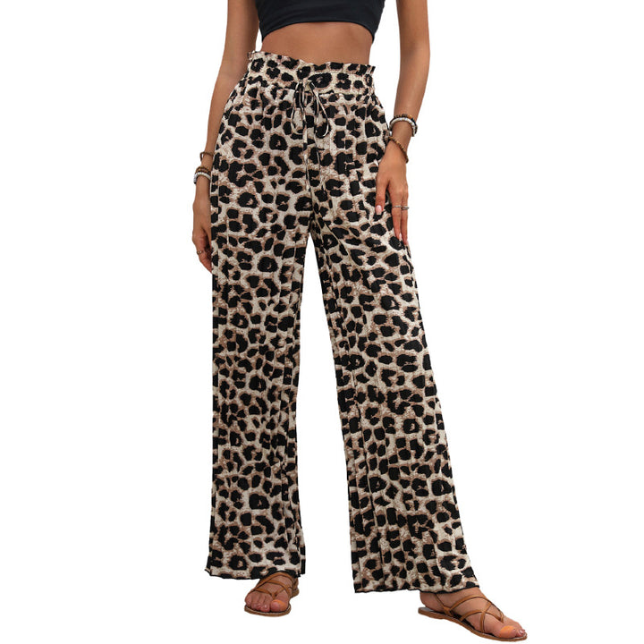 Women's Wide Leopard Print Palazzo Pants Mune Fashion