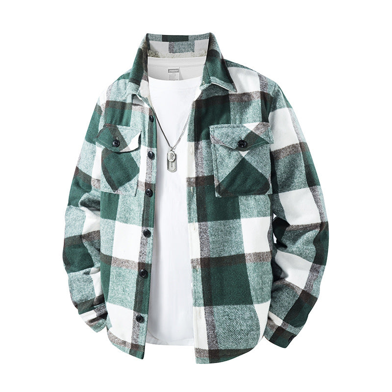 Men's Checked Flannel Jacket with Practical Pockets Mune Fashion