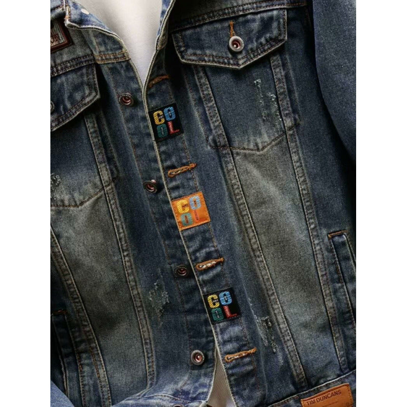 Men's Fashion Denim Jacket with Embroidered Details Mune Fashion