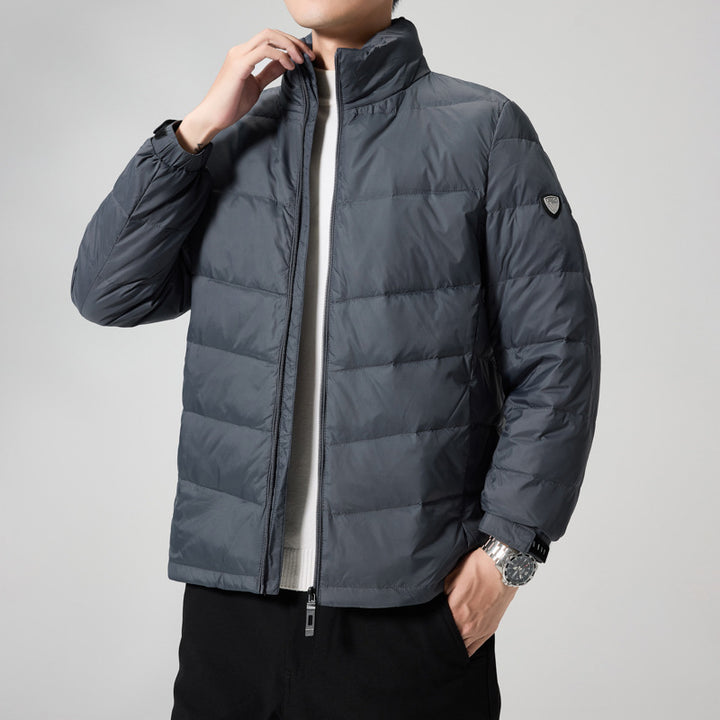 Men's lightweight quilted thermal jacket with stand-up collar and windproof insulation Mune Fashion