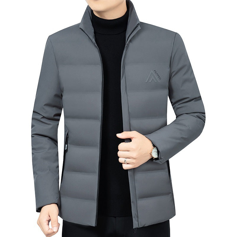 Men's Lightly Padded City Quilted Jacket with Stand-Up Collar and Zipper Pockets Mune Fashion
