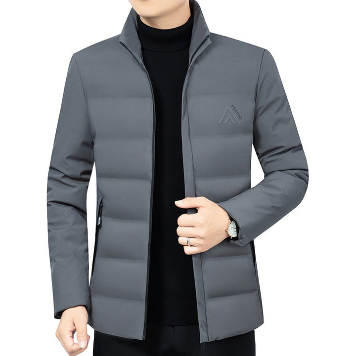 Men's Lightly Padded City Quilted Jacket with Stand-Up Collar and Zipper Pockets Mune Fashion