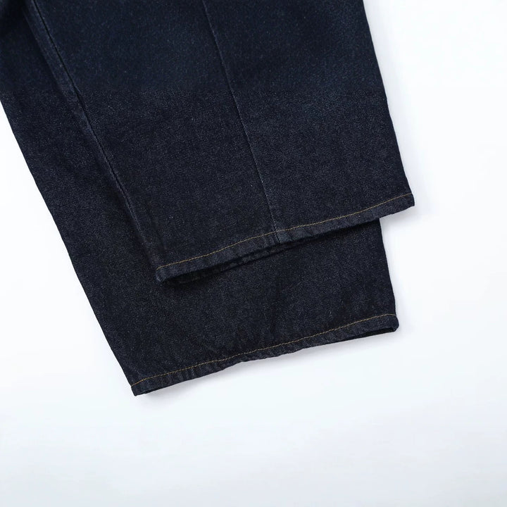 Women's high-waisted wide denim trousers with pleats and central crease Mune Fashion