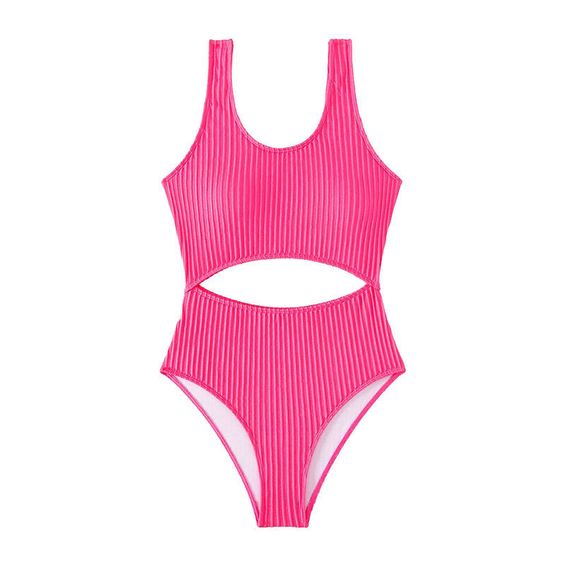 Ladies one-piece swimsuit with high leg cut and fashionable cut-out detail