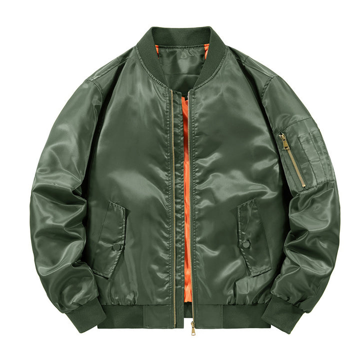 Men's lightweight pilot bomber with contrast lining and sleeve utility pocket Mune Fashion