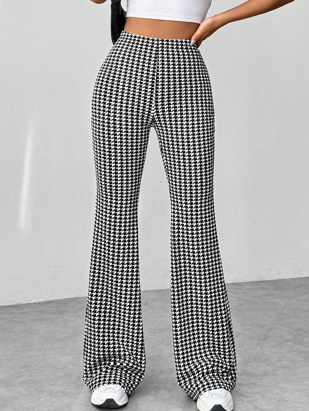Ladies' Stretch Flared Pants with High Waist and Wide Leg Mune Fashion