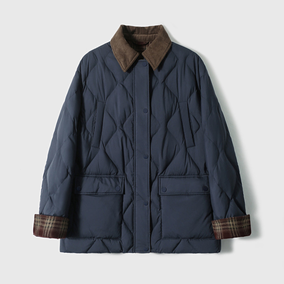 Women's quilted jacket with checkered accents Mune Fashion