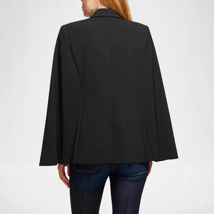 Women's Cape Blazer with Split Sleeves and Tailored Single-Button Closure Mune Fashion