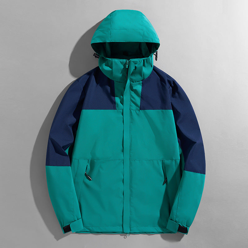 Men's three-layer shell jacket with welded seams adjustable hood and windproof front Mune Fashion