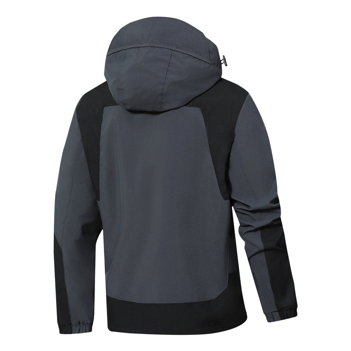Men's Waterproof Softshell Outdoor Jacket with Hood, Sleeve Zipper Pocket and Windproof Membrane Mune Fashion
