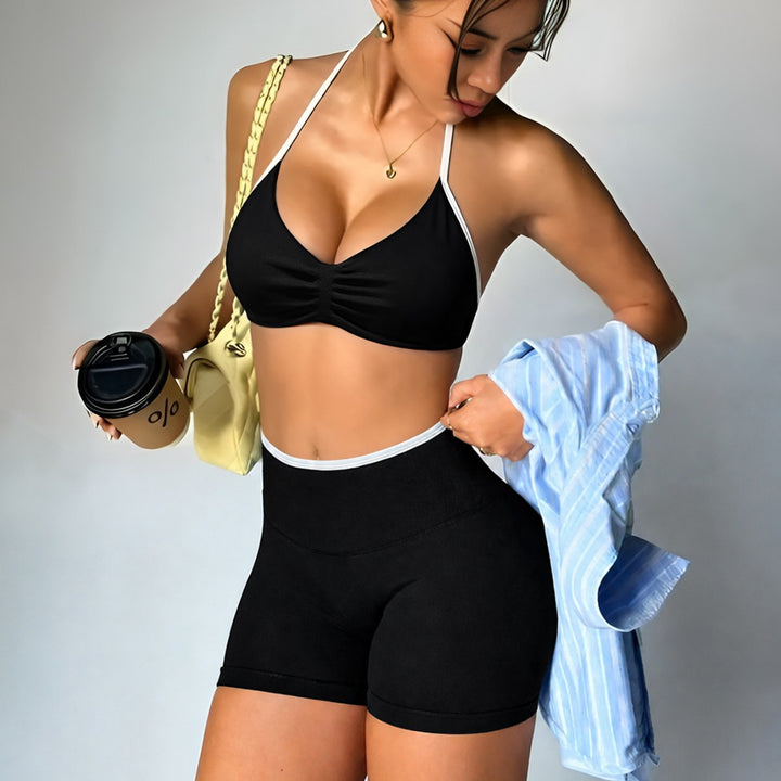 Women's Sporty Crop Top and Shorts Set Mune Fashion