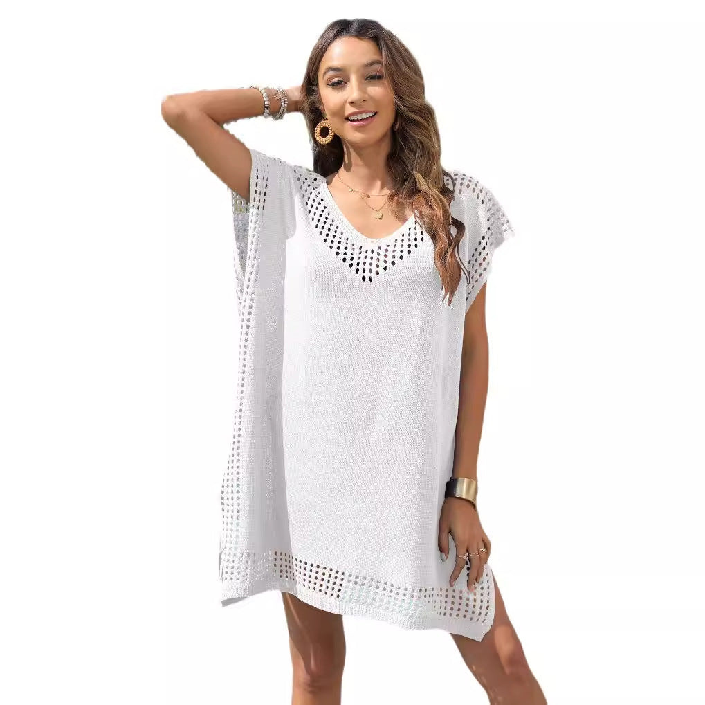 Women's airy beach sarong with fashionable lace pattern Mune Fashion