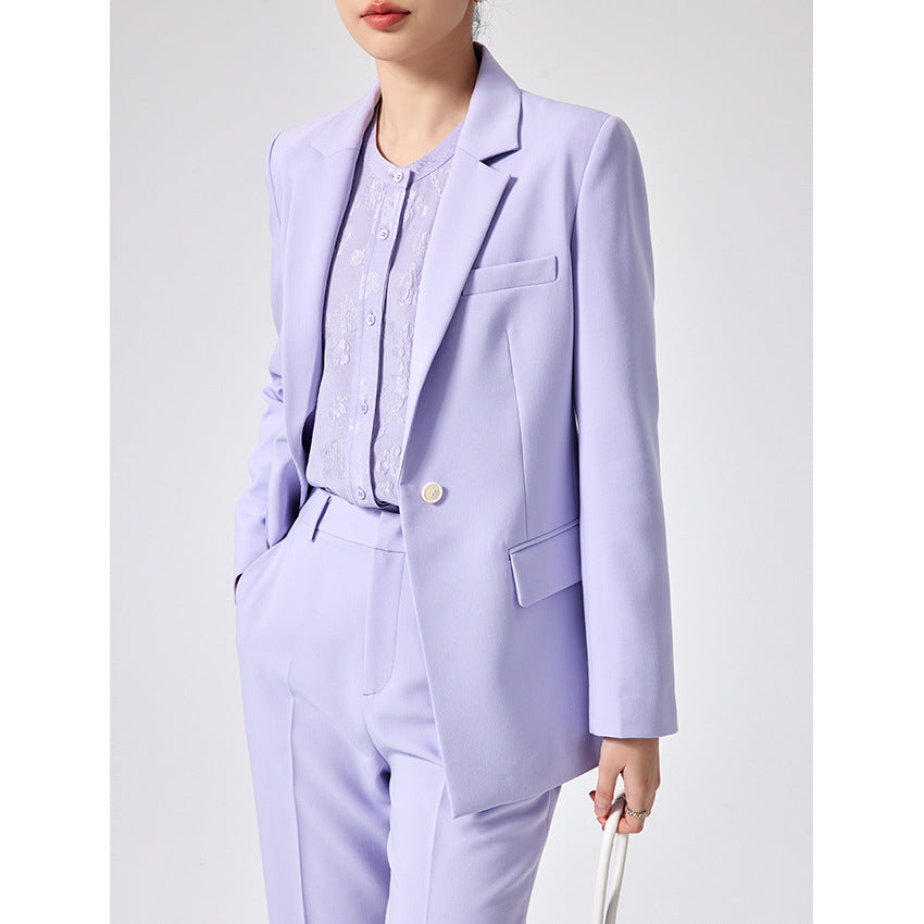 Women's Tailored Midi-Length Business Blazer with Notched Collar and Shaping Darts Mune Fashion