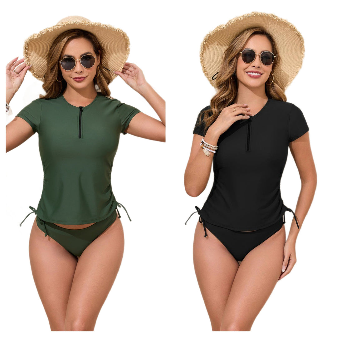 Ladies sporty rashguard bikini set with adjustable sides Mune Fashion