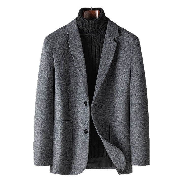Men's Elegant Wool Blend Blazer in Business Casual Style with Tailored Silhouette and Patch Pockets Mune Fashion