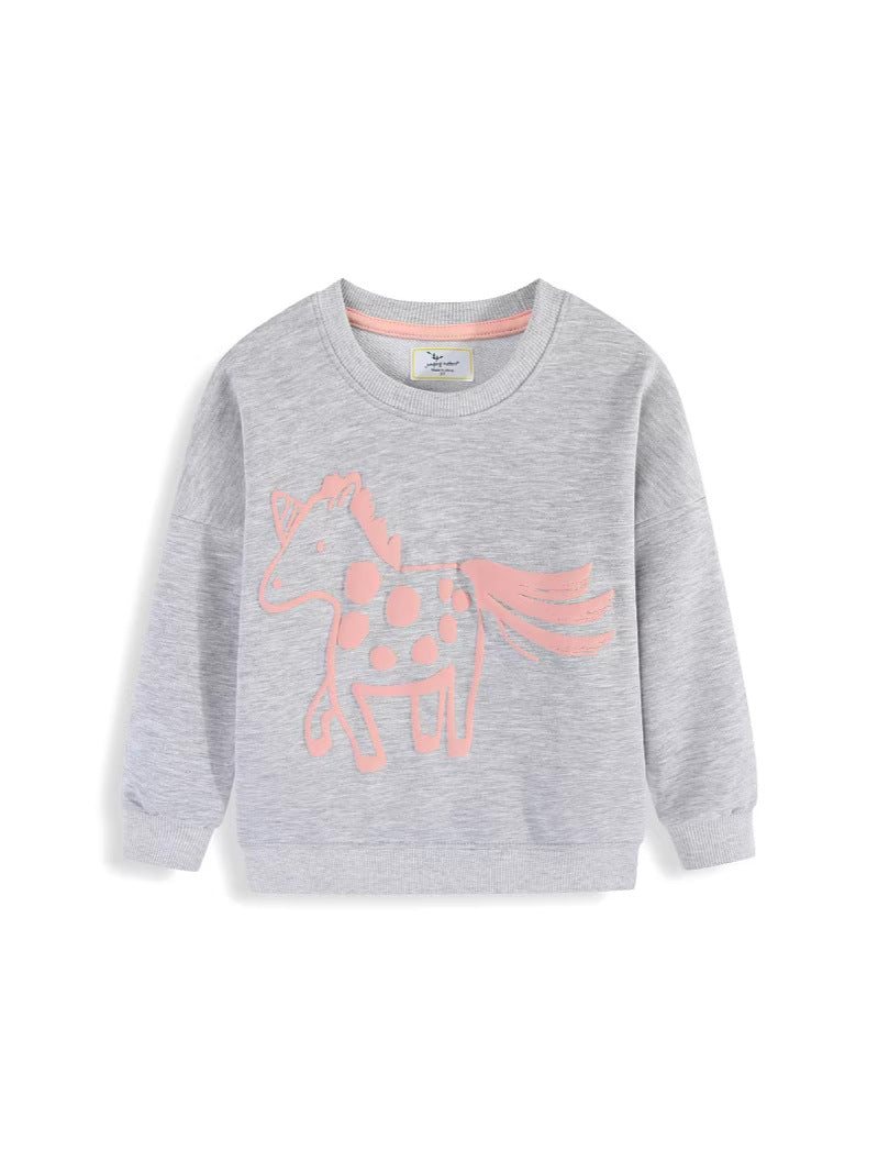 Girl Sweatshirt with playful horse design Mune Fashion