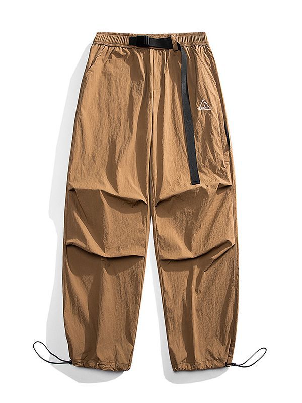 Unisex Loose Nylon Cargo Pants with Elastic Waistband and Ankle Cuffs Mune Fashion